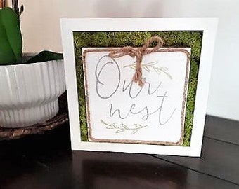 Preserved Moss art, Our nest frame, Moss art frame, Living wall garden, Moss picture frame, Vertical wall art