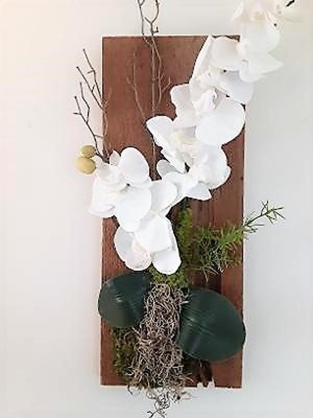 Faux White Orchid Orchid Wall Hanging White Orchid Wall Art Etsy