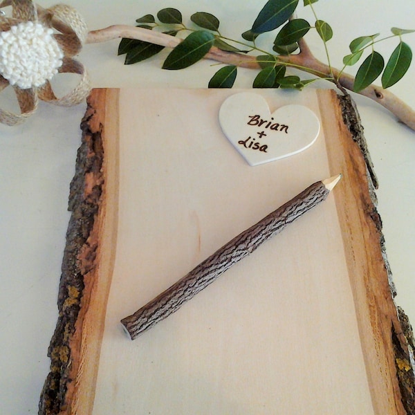 Live edge tree slice - Wedding guest book - Rustic tree slice- Wood tree slice - Rustic wedding - Tree slice - Bark logs