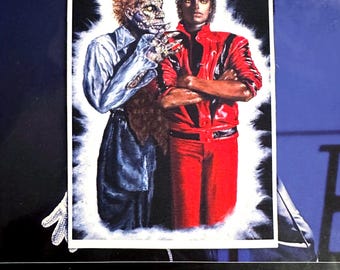 Michael Jackson Hand Embellished Art Print by Uni Xi - Thriller Zombie Ghoul ACEO ( 3.5”x2.5” )