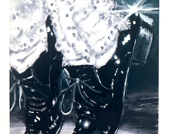 Michael Jackson "The Stance" Art Print – Hand Painted Billie Jean Fan Art (3.5x2.5)