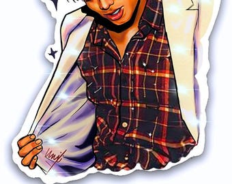 Michael Jackson Hand Drawn Vinyl Sticker – Glossy Art (3" & 1.75")