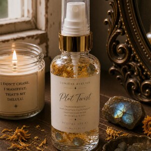 Plot Twist Ritual Spray | Transformatie- en Nieuwe Beginningsspray | Labradoriet + Goudsbloem