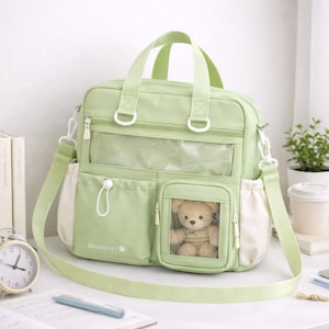 Kawaii Ita-väska med fickor Y2k crossbody-Ita-ryggsäck – Japansk Harajuku Ita-väska, minimalistisk söt Rossette Ita-väska för coola tjejer