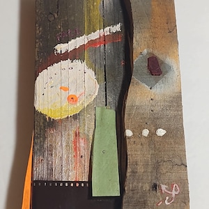 Original Outsider Folk Art Mixed Media Assemblage "Fret" by LostEnSpace