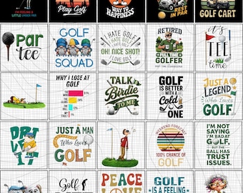 Grappige golf clipart png-bundel, golf png-bundel, golfhumor png, golfshirtontwerp, retro golf citaat, digitale download