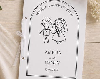 SALE Children’s Wedding Activity Book | Personalised A6 Wedding Games Colouring Puzzles | Wedding Favour Children | Wedding Table Activities