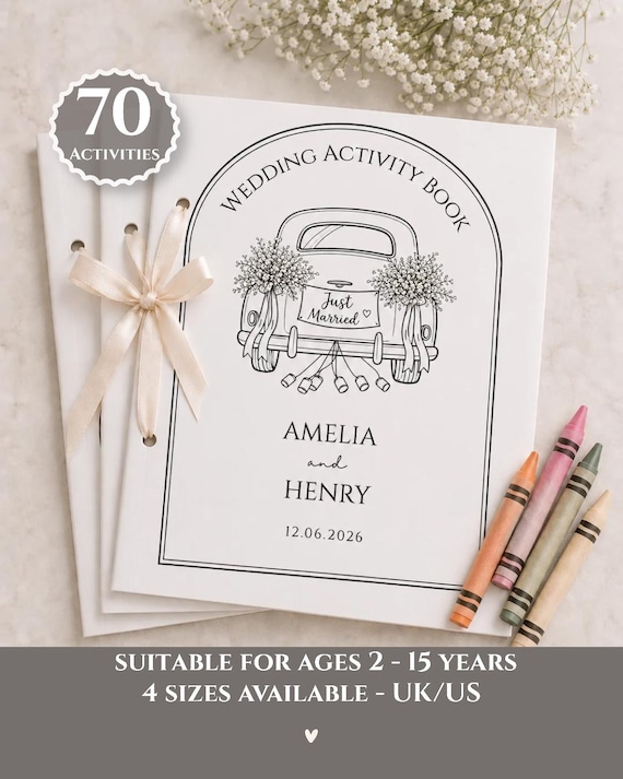 Children’s Wedding Activity Book | 70 Printable Kids Wedding Games Colouring Puzzles | Wedding Favour Children | Wedding Table Activities
