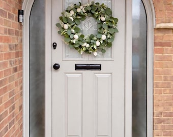 Luxury Eucalyptus Wreath | Beautiful Pastel Door Decor | Spring Summer Eucalyptus Door Wreath | Farmhouse Decor | Front Door Wreath 48cm