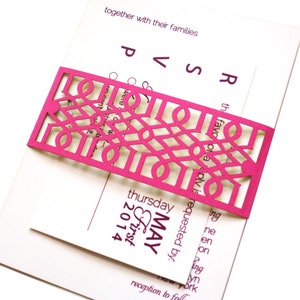 Laser Cut Belly Band, Modern Trellis Geometric Design: Custom Color