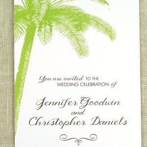 Vintage Palm Tree Wedding Invitation, Destination Wedding Invite, Beach, Tropical image 4