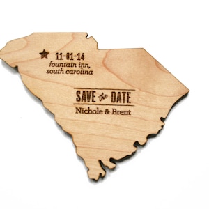 State Save the Date Wood Magnet: perfect for destination wedding, new york, california, or any state (or country!)