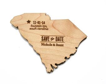 State Save the Date Wood Magnet: perfect for destination wedding, new york, california, or any state (or country!)