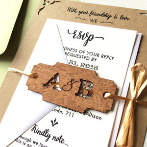Custom Wood Tag: Engraved Monogram in Custom Shapes, for your wedding, special event, or crafting image 3