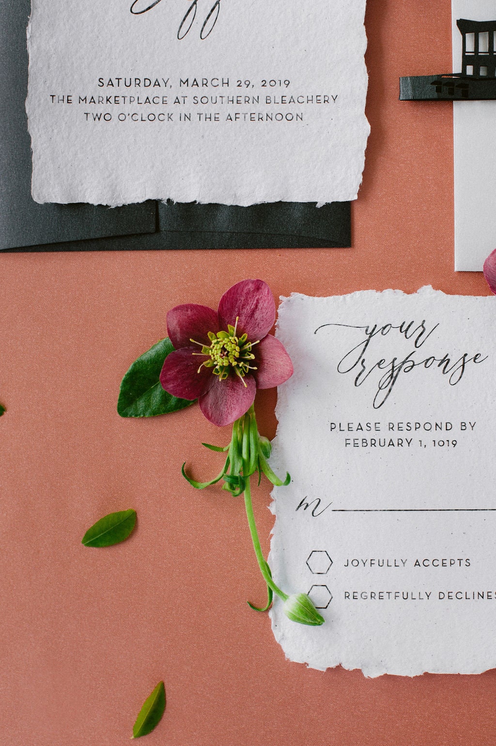Handmade Paper Wedding Invitations with Torn Deckled Edges — Sofia Invitations and Prints