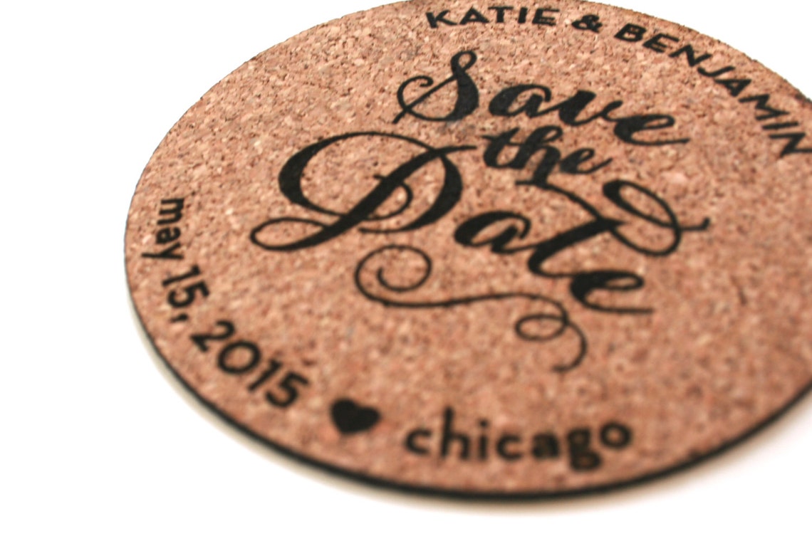 Cork and Coaster Save the Date Perfect for a Vineyard Etsy