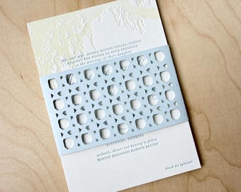 Rattan pattern laser cut wrap band for invitation wedding or party