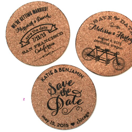 Cork and Coaster Save the Date Perfect for a Vineyard Etsy