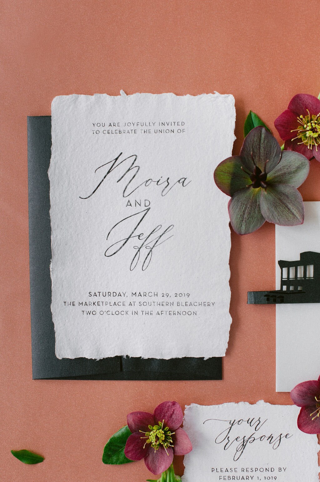 Handmade Paper Wedding Invitations with Torn Deckled Edges — Sofia Invitations and Prints