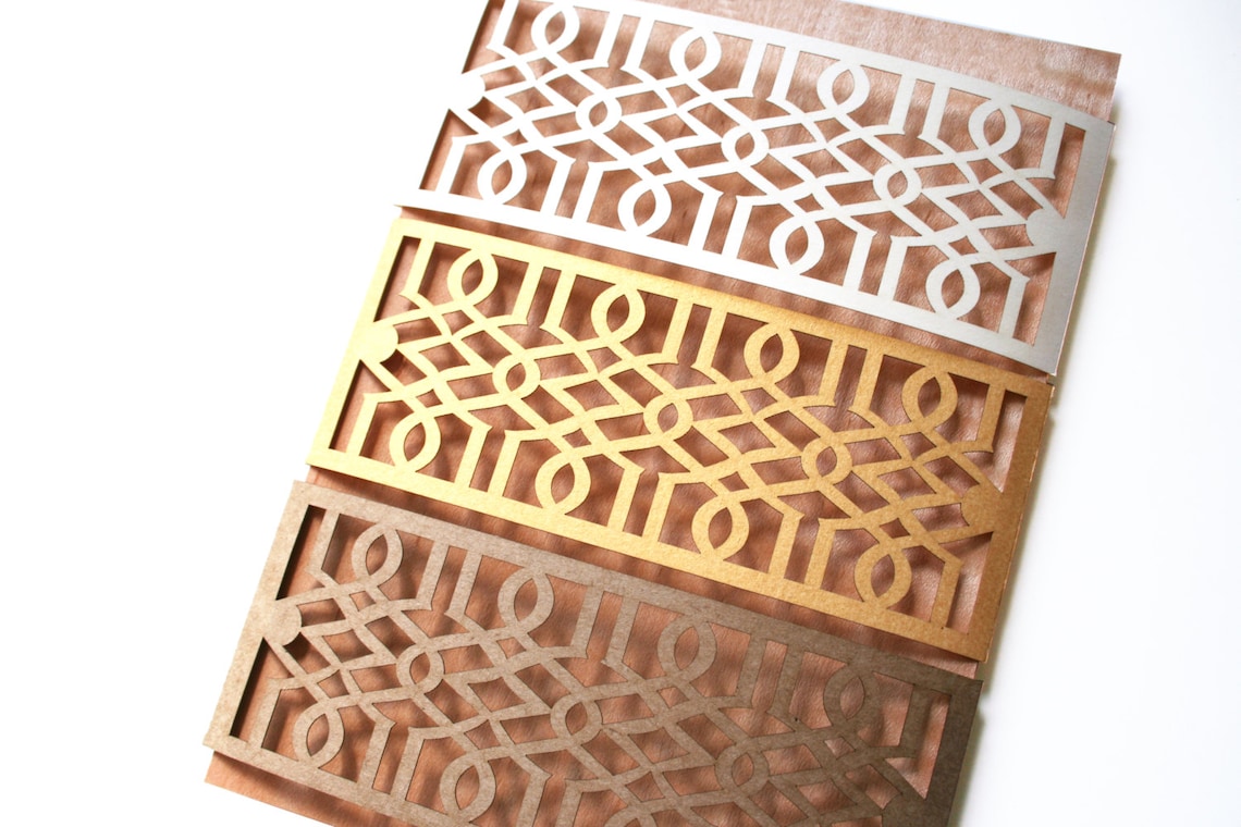 Laser Cut Belly Band Modern Trellis Geometric Design Custom Etsy