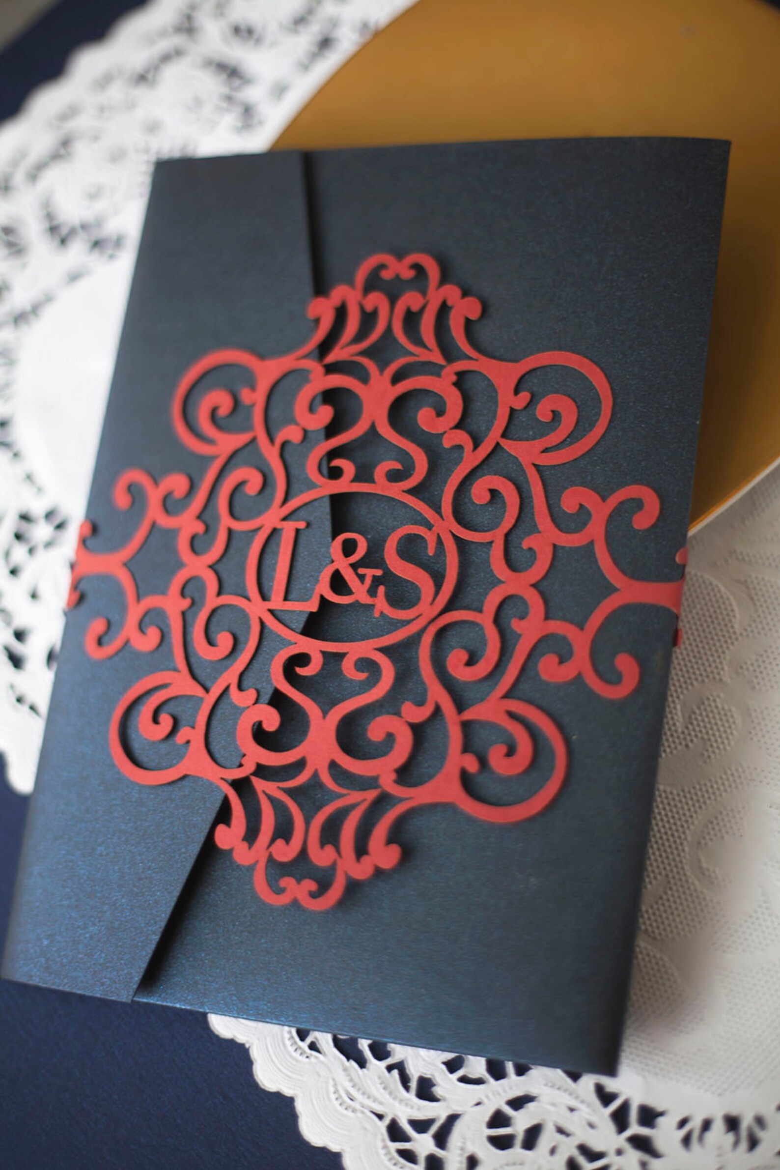 Monogram Laser Cut Belly Band Regal Elaborate Design Etsy