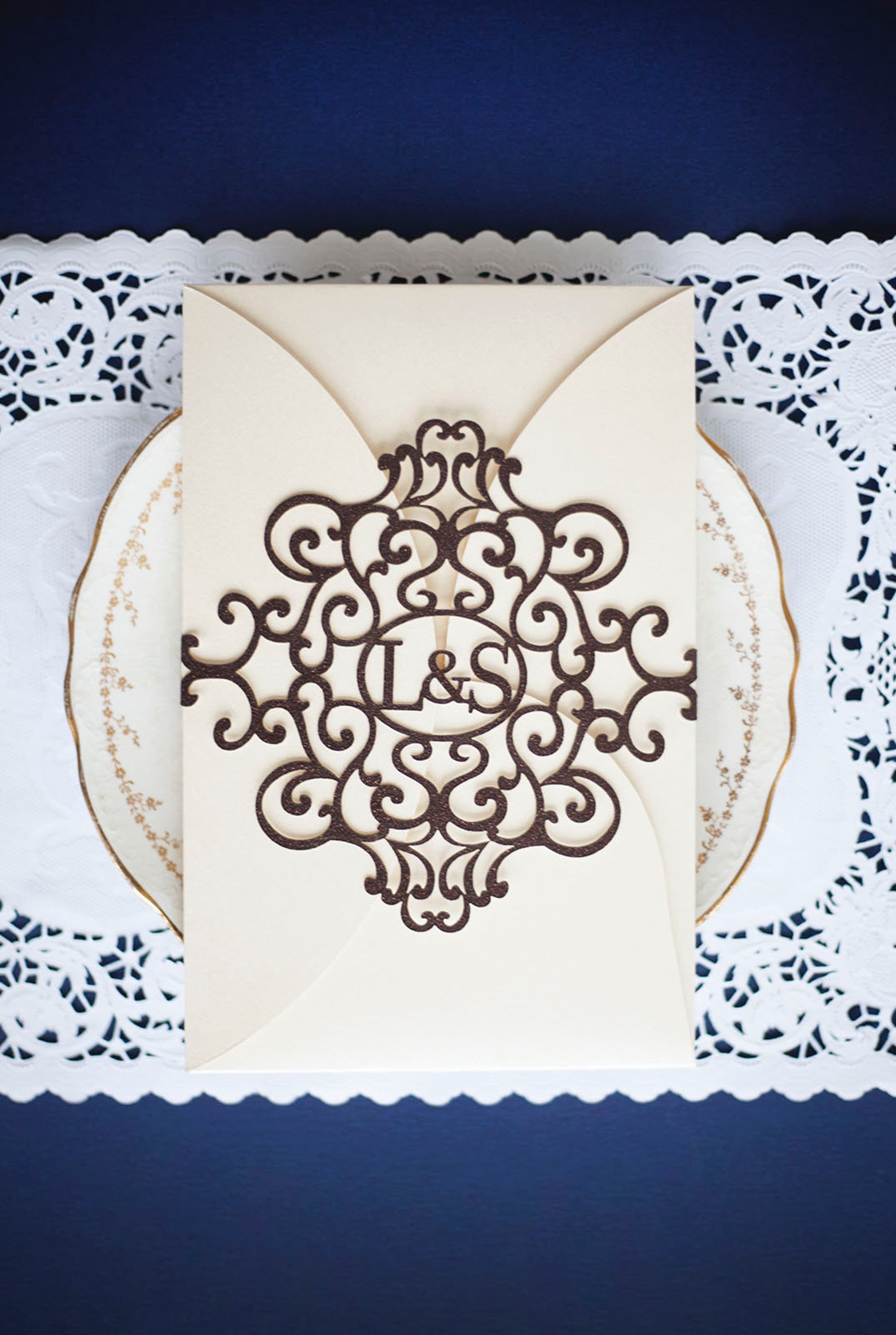 Monogram Laser Cut Belly Band Regal Elaborate Design Etsy