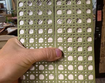 Rattan pattern laser cut gatefold invitation folder pocket