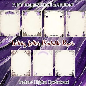 Papel de carta imprimible con temática de brujas Vol. 2 / Set de papelería gótica / Descarga instantánea