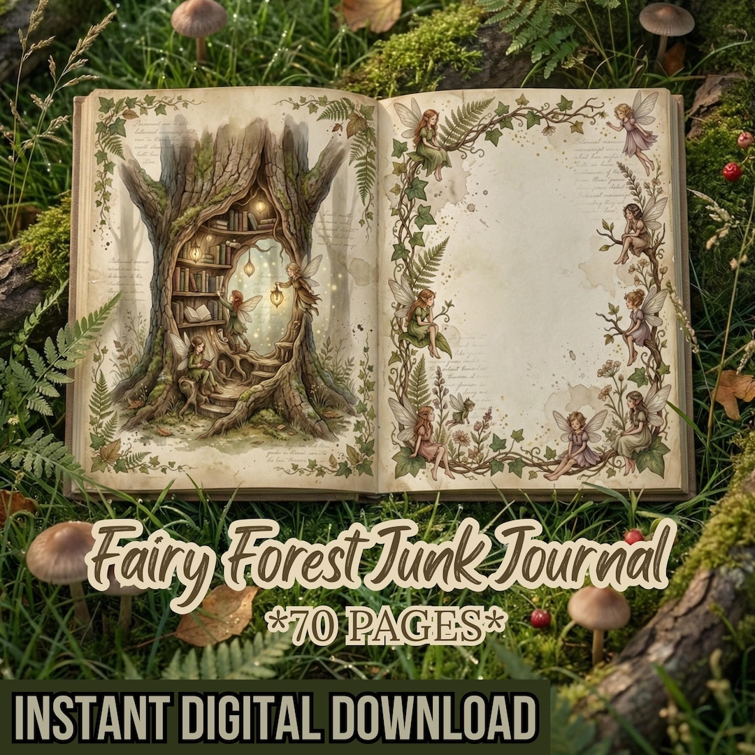 Fairy Forest Junk Journal Pages | Enchanted Woodland Digital Ephemera ...