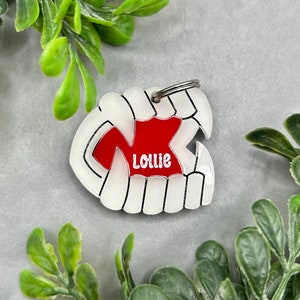 Made to Order Laser cut Acrylic Vampire Teeth Personalized Pet Custom Collar Tag