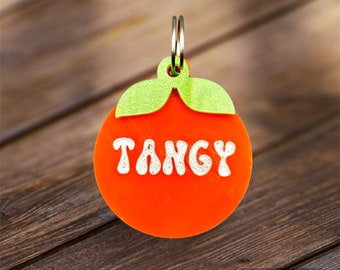 Laser cut Acrylic Cute Florida Orange Personalized Pet Custom Collar Tag