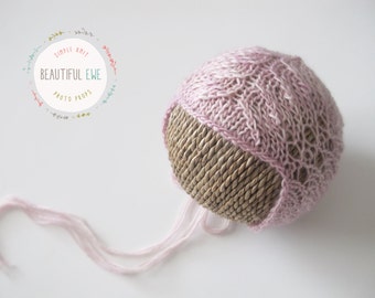 Knitting Pattern - Field Flowers Knit Bonnet - Newborn Photography Prop