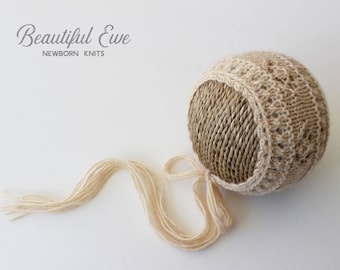 Knitting Pattern - Maelynn Newborn Bonnet - Newborn Photography Prop