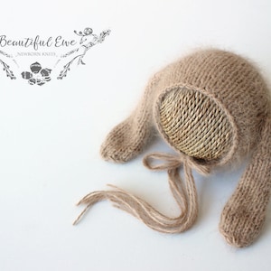 Knitting Pattern - Bunny Newborn and Sitter Bonnet - Photography Prop
