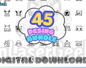 Classic Creatures 45 Peekers | Cute Anime Creature Bundle | Svg Png Dxf Eps Cdr Pdf Jpg | Cricut Silhouette Laser Engraving Cutting Files