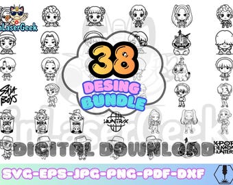 Kpop Fantasy 38 Designs | Peeker Pop Idol Character Bundle | Svg Png Dxf Eps Cdr Pdf Jpg | Cricut Silhouette Laser Engraving Cutting Files