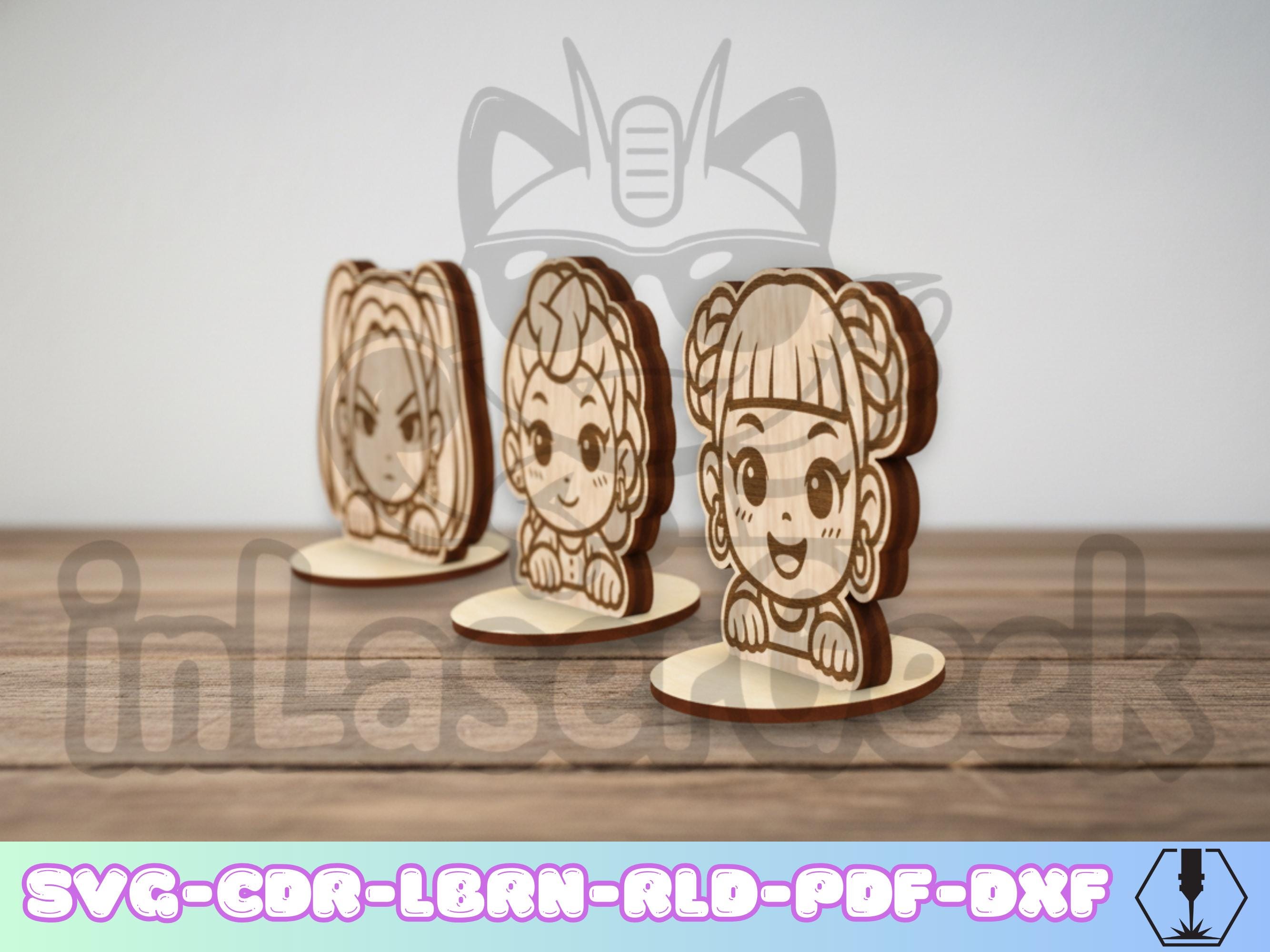 Anime Manga Kpop Girls Figures Pack of 47 With Universal Base Laser Cut ...