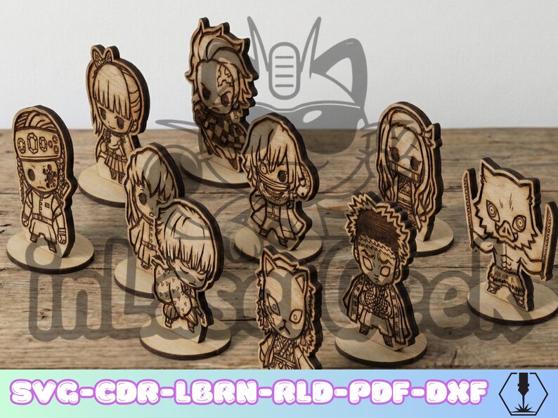 Anime Manga Figures Demon Hunter Pack of 36 Laser Cut Files Svg Dxf Cdr ...