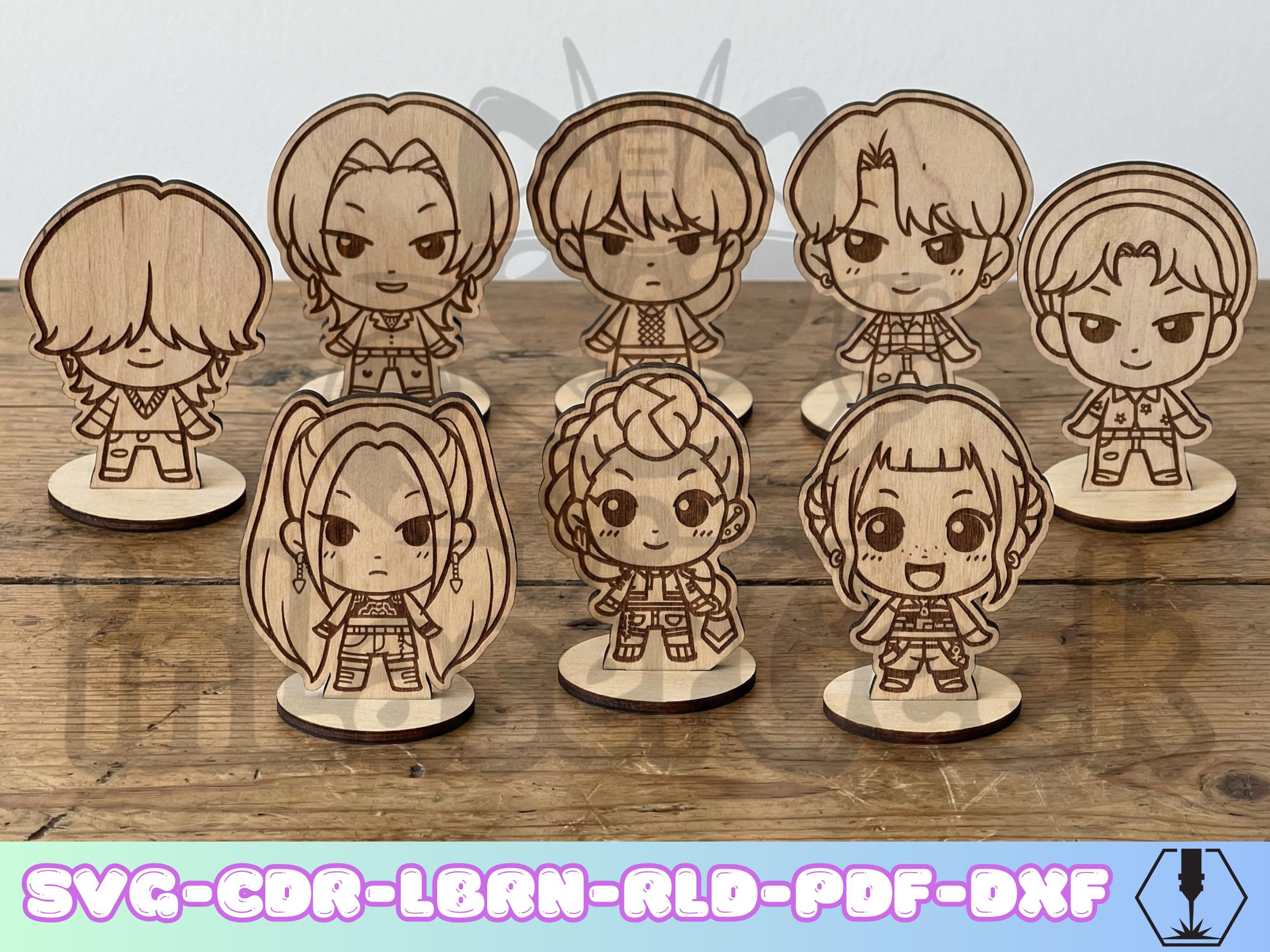 Anime Manga Kpop Girls Figures Pack of 47 With Universal Base Laser Cut ...