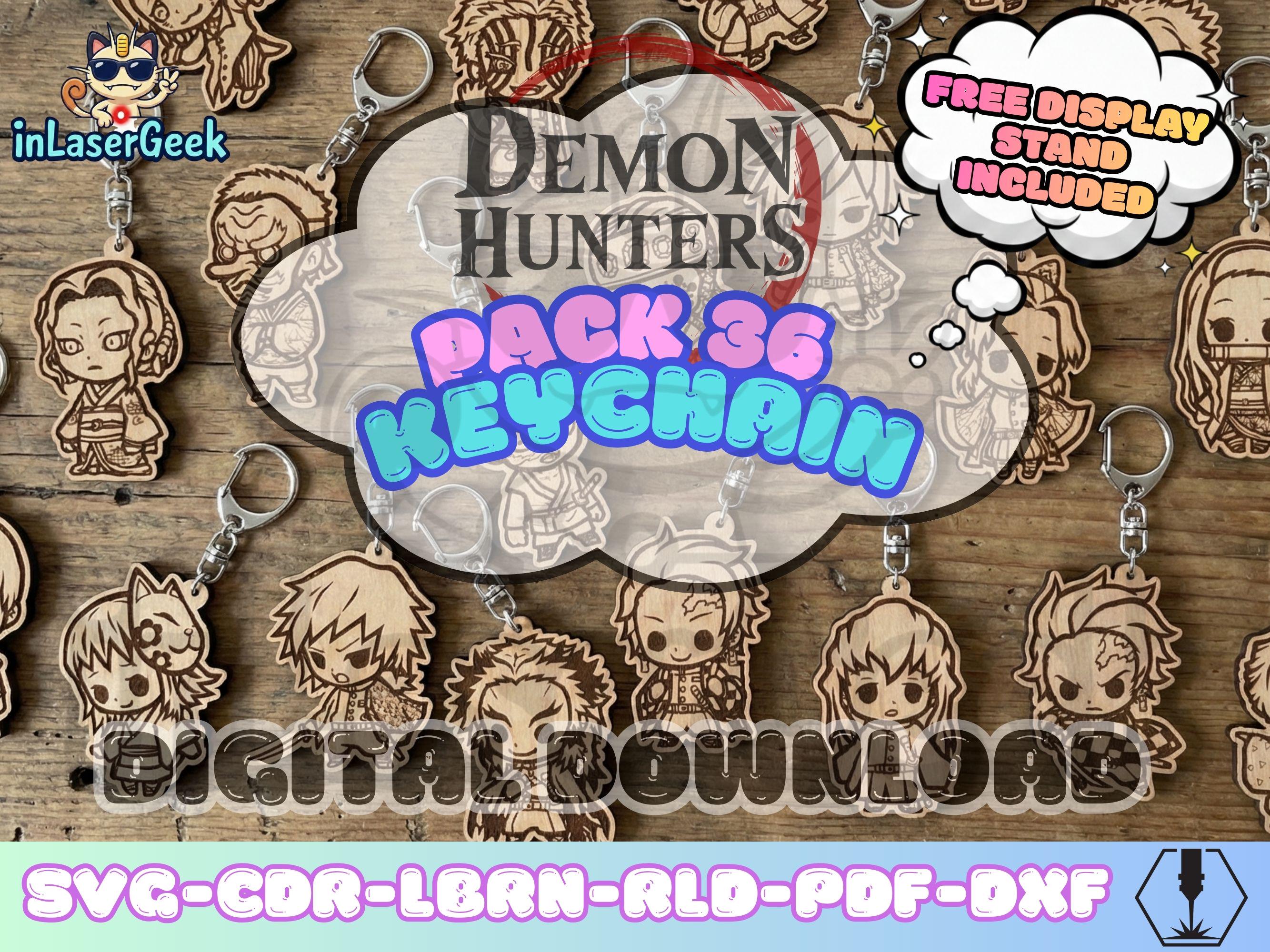 Nm Rld Svg Anime Manga Demon Hunter Keychain Pack of 36 Laser Cut Files Svg Dxf ...