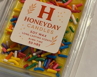 Soy Wax Melts: Limoncello Creme Cake, Strawberry Shortcake, Waffle Shapes, Sprinkles