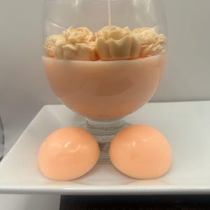 Bowties and bourbon candle large with two large wax melts Strong, long lasting scent