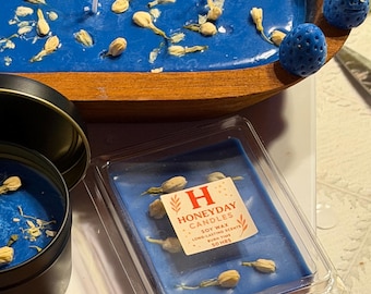 Paquete de velas de soja en forma de cuenco con cera fundida con forma de flor (aroma a pedos de mono)