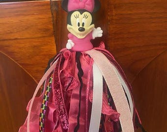 Porte-clés Minnie Mouse Disney, pompon décoratif, breloque fermeture éclair, amoureux de Disney, cadeau pour les fans de Disney, marqueur pour poussette Disney, fermeture éclair pour sac à dos, cadeau pour fille