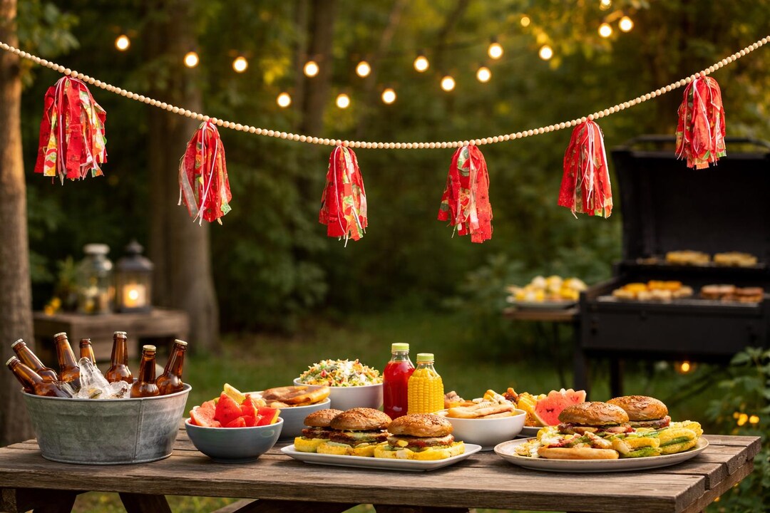 Watermelon Banner, Watermelon Garland, BBQ Decor, Cookout Decor, Mother ...