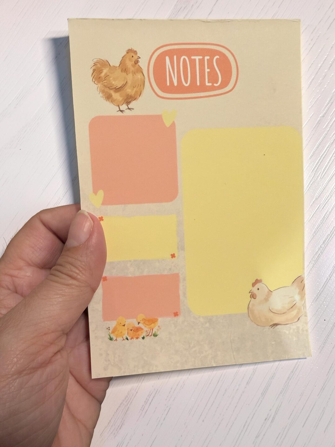 Chicken Theme Notepad - Farmhouse Kitchen To-do List - 4x6 Sturdy ...