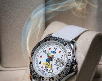 Vintage Seiko 5 Mickey Mouse 21 juwelen herenpolshorloge mechanisch automatisch dag/datum