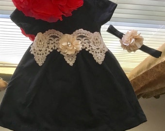 Sale,Lace Dress for Baby Girl,Black Dress, girl little black dress,lace baby dress,adorable dress,,Infant Set,Lace Set,Girl Dress Set,Last