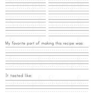 Cooking Journal Printable-digital DOWNLOAD - Etsy