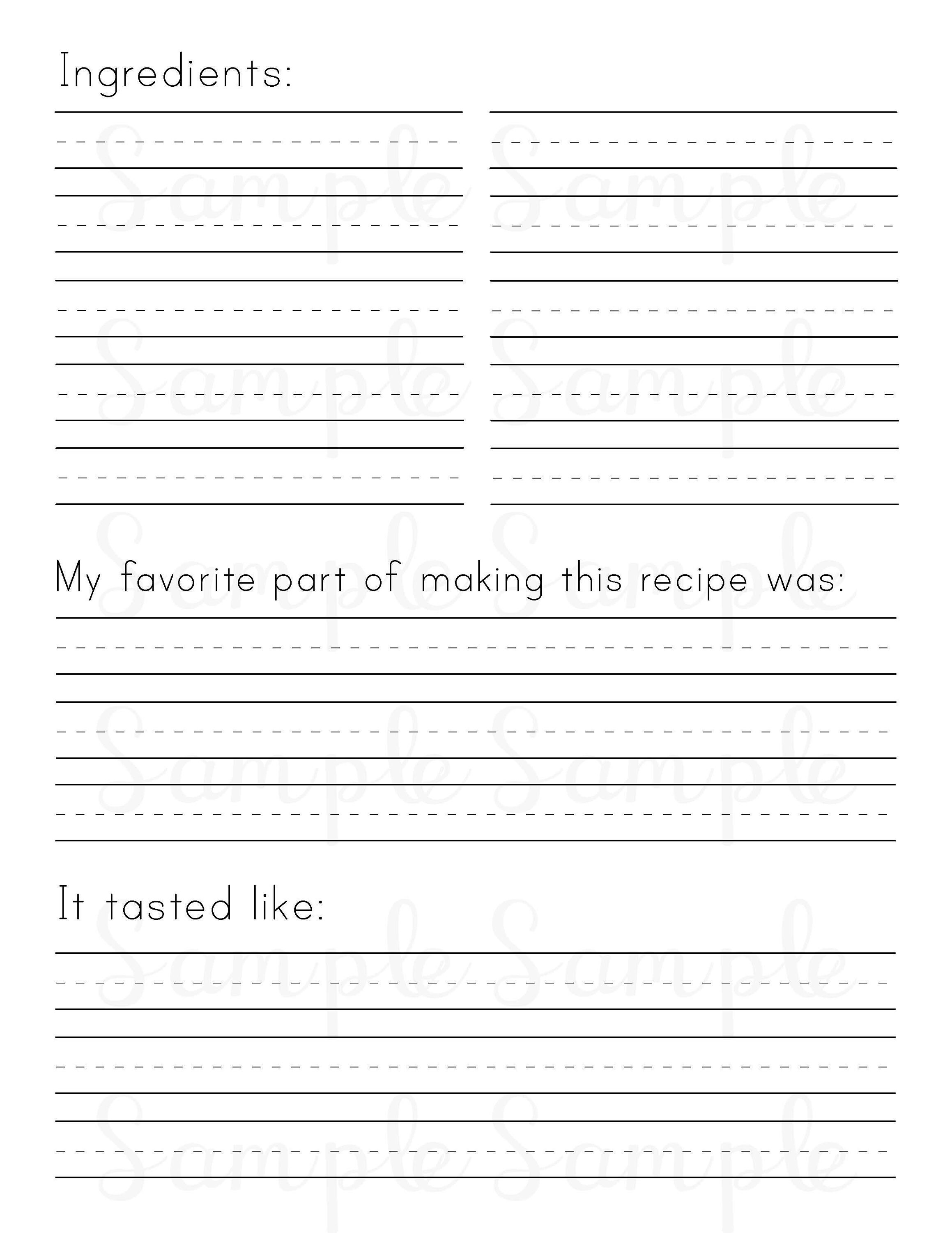 Cooking Journal Printable-digital DOWNLOAD - Etsy